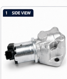 8M0181068 IAC valve side view showing die-cast aluminum housing and connector