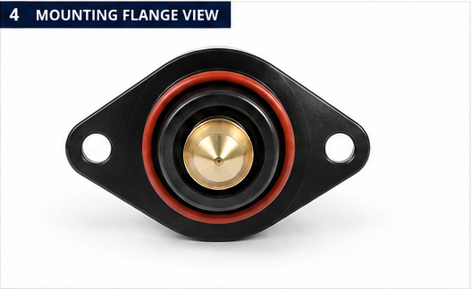 8M0239245 IAC valve two-hole mounting flange and sealing O-ring detail