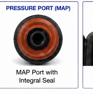 8M0186195 MAP sensor pressure port with integral orange/red seal